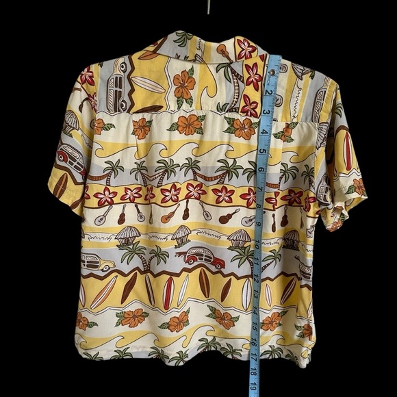 Vintage Boys XS Kahala Hawaii Yellow Button Up Shirt Hawaiian Tropical Vacation - Picture 2 of 5